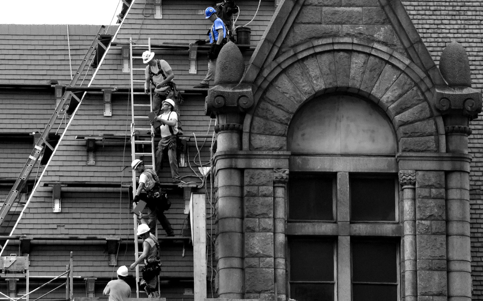 Men Working on Scaffolding photo